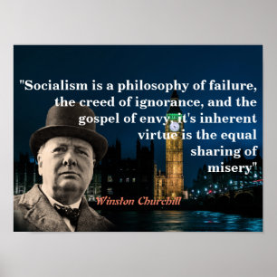 Winston Churchill Quote over het socialisme Poster