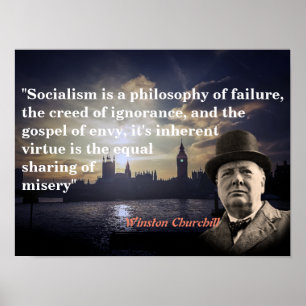 Winston Churchill Quote over het socialisme Poster