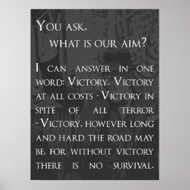 Winston Churchill Quote - Overwinning Poster