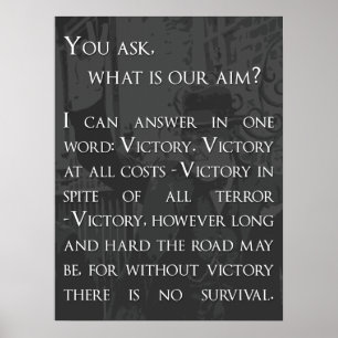Winston Churchill Quote - Overwinning Poster