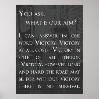Winston Churchill Quote - Overwinning Poster