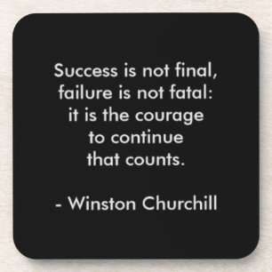 Winston Churchill Quote; Succes Bier Onderzetter