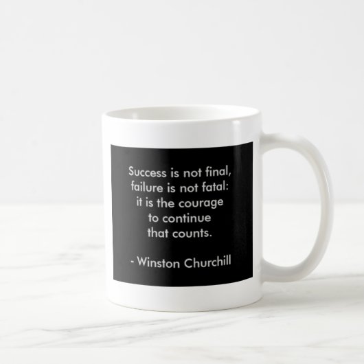 Winston Churchill Quote; Succes Koffiemok (Rechts)