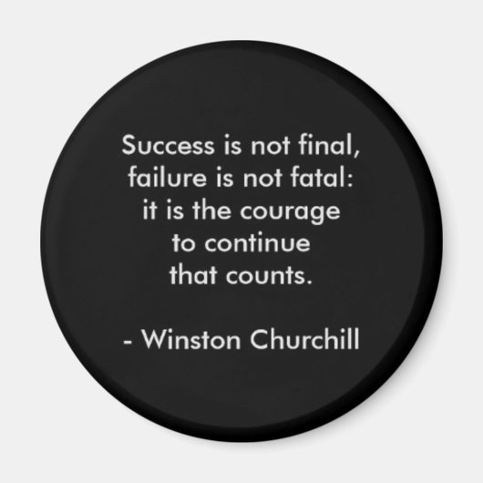 Winston Churchill Quote; Succes Magneet (Voorkant)