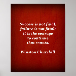 Winston Churchill Quote; Succes Poster