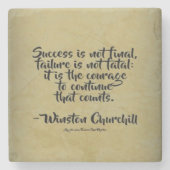 Winston Churchill Quote; Succes Stenen Onderzetter (Voorkant)