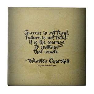 Winston Churchill Quote; Succes Tegeltje