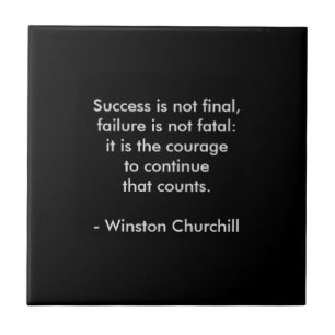 Winston Churchill Quote; Succes Tegeltje