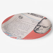 Winston Churchill, Reprint van Brits WW2 poster. Papieren Bordje (Gekanteld)