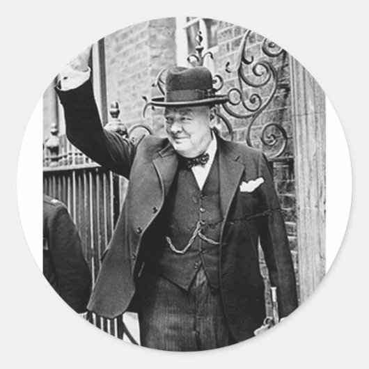 Winston Churchill Ronde Sticker (Voorkant)