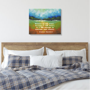 Winston Churchill succes citaat Canvas Afdruk