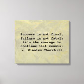 Winston Churchill succes citaat Canvas Afdruk (Voorkant)
