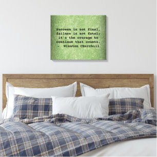 Winston Churchill succes citaat Canvas Afdruk