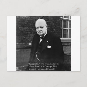 Winston Churchill "Succes is Nooit Definitief" Cad Briefkaart