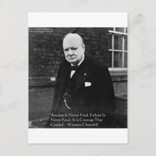 Winston Churchill "Succes nooit definitief" cadeau Briefkaart