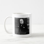 Winston Churchill "Succes nooit definitief" cadeau Koffiemok (Links)