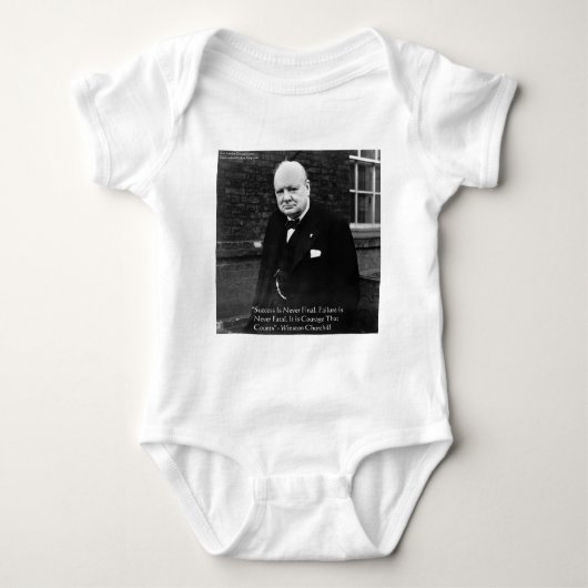 Winston Churchill "Succes nooit definitief" cadeau Romper (Voorkant)