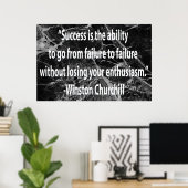 Winston Churchill: Succes Poster (Thuiskantoor)