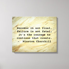 Winston Churchill Succesquote Canvas Afdruk