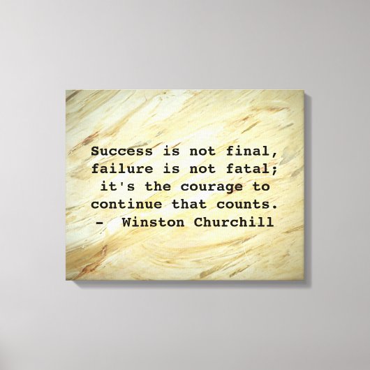 Winston Churchill Succesquote Canvas Afdruk (Voorkant)