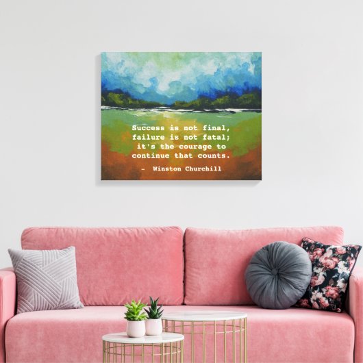 Winston Churchill Succesquote Canvas Afdruk (Insitu (Woonkamer))