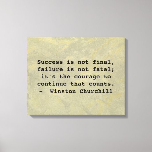 Winston Churchill Succesquote Canvas Afdruk (Voorkant)