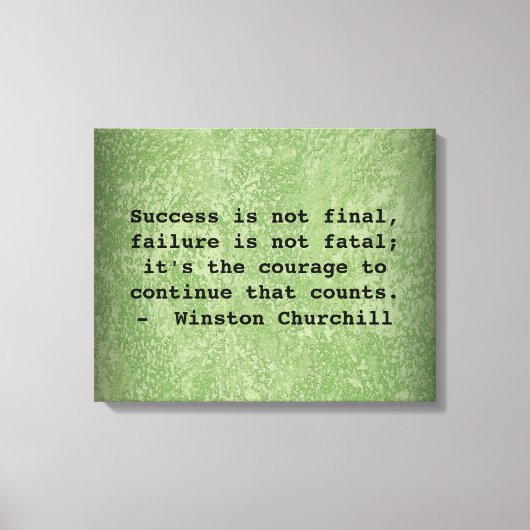 Winston Churchill Succesquote Canvas Afdruk (Voorkant)