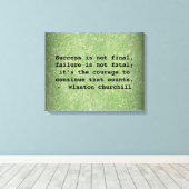 Winston Churchill Succesquote Canvas Afdruk (Insitu (Houten vloer))