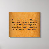 Winston Churchill Succesquote Canvas Afdruk (Voorkant)