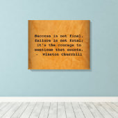 Winston Churchill Succesquote Canvas Afdruk (Insitu (Houten vloer))