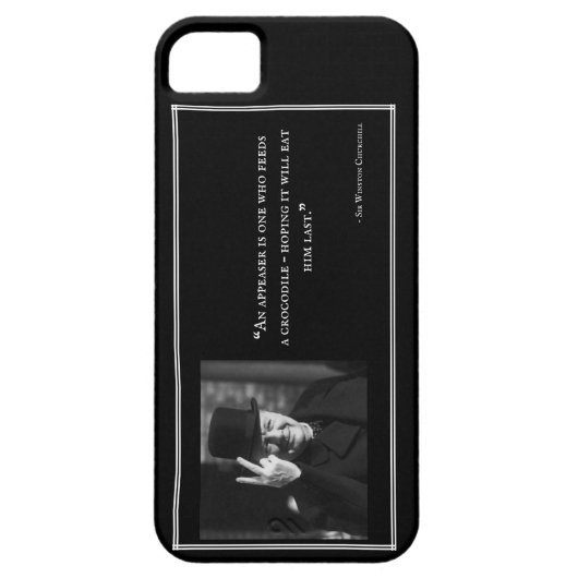 Winston Churchill Telefoon Case - Quote 12 - Zwart (Achterkant)