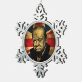 Winston Churchill Tin Sneeuwvlok Ornament (Rechts)