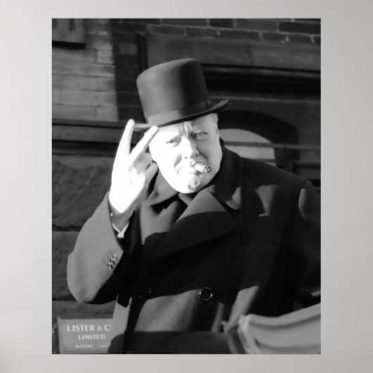 Winston Churchill V Dag V Sign 1945 Poster (Voorkant)