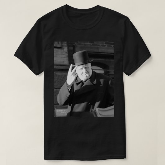 Winston Churchill V Day V Sign 1945 Poster T-shirt (Design voorkant)