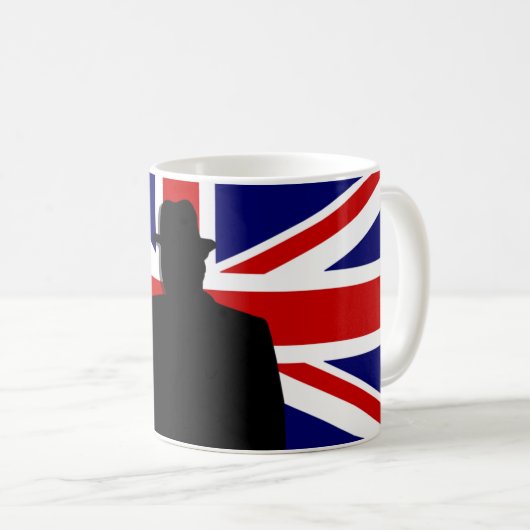 Winston Churchill V voor overwinning Koffiemok (Voorkant rechts)