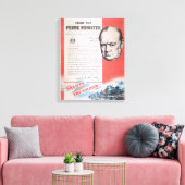 Winston Churchill, Vertegenwoordiger van Brits WW2 Canvas Afdruk (Insitu (Woonkamer))