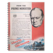 Winston Churchill, Vertegenwoordiger van Brits WW2 Notitieboek (Voorkant)