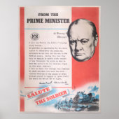 Winston Churchill, Vertegenwoordiger van Brits WW2 Poster (Voorkant)
