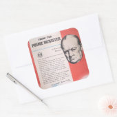 Winston Churchill, Vertegenwoordiger van Brits WW2 Vierkante Sticker (Envelop)
