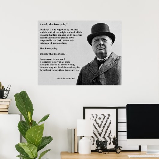 Winston Churchill Victory Poster (Thuiskantoor)