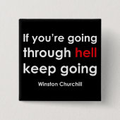 Winston Churchill Vierkante Button 5,1 Cm (Voorkant)