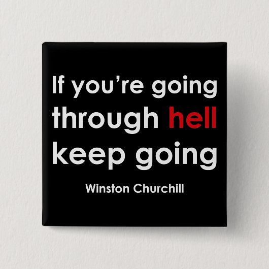 Winston Churchill Vierkante Button 5,1 Cm (Voorkant)