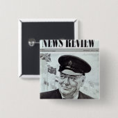 Winston Churchill Vierkante Button 5,1 Cm (Voorkant /achterkant)