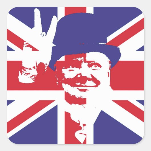 Winston Churchill Vierkante Sticker (Voorkant)