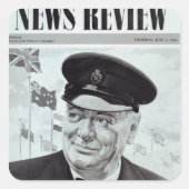 Winston Churchill Vierkante Sticker (Voorkant)