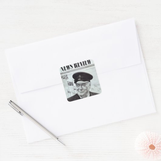 Winston Churchill Vierkante Sticker (Envelop)