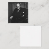 Winston Churchill Vierkante Visitekaartje (Voorkant / Achterkant)
