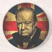 Winston Churchill Zandsteen Onderzetter (Voorkant)