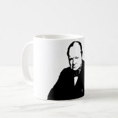 Winston Churchill - Zwart-wit Koffiemok (Voorkant links)