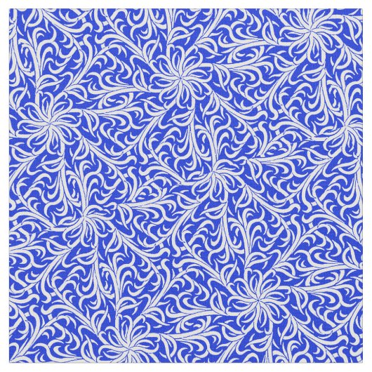 Winston Delft Blue en White Stof (Close Up)